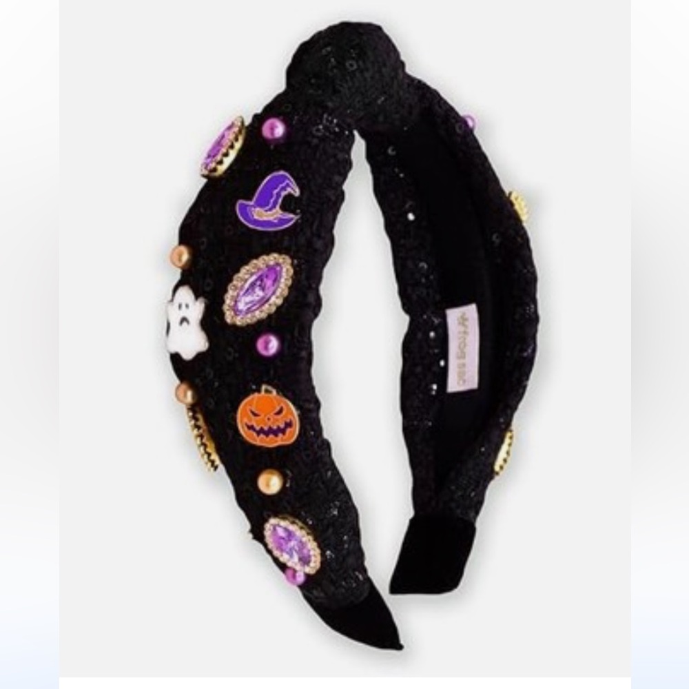 Frog Sac tweed headband with charms added on it. NWT